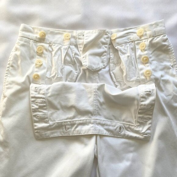 J CREW WOMEN'S SAILOR CHINO WHITE BUTTON FRONT BACK LACE UP PANTS - 6 - Picture 6 of 9
